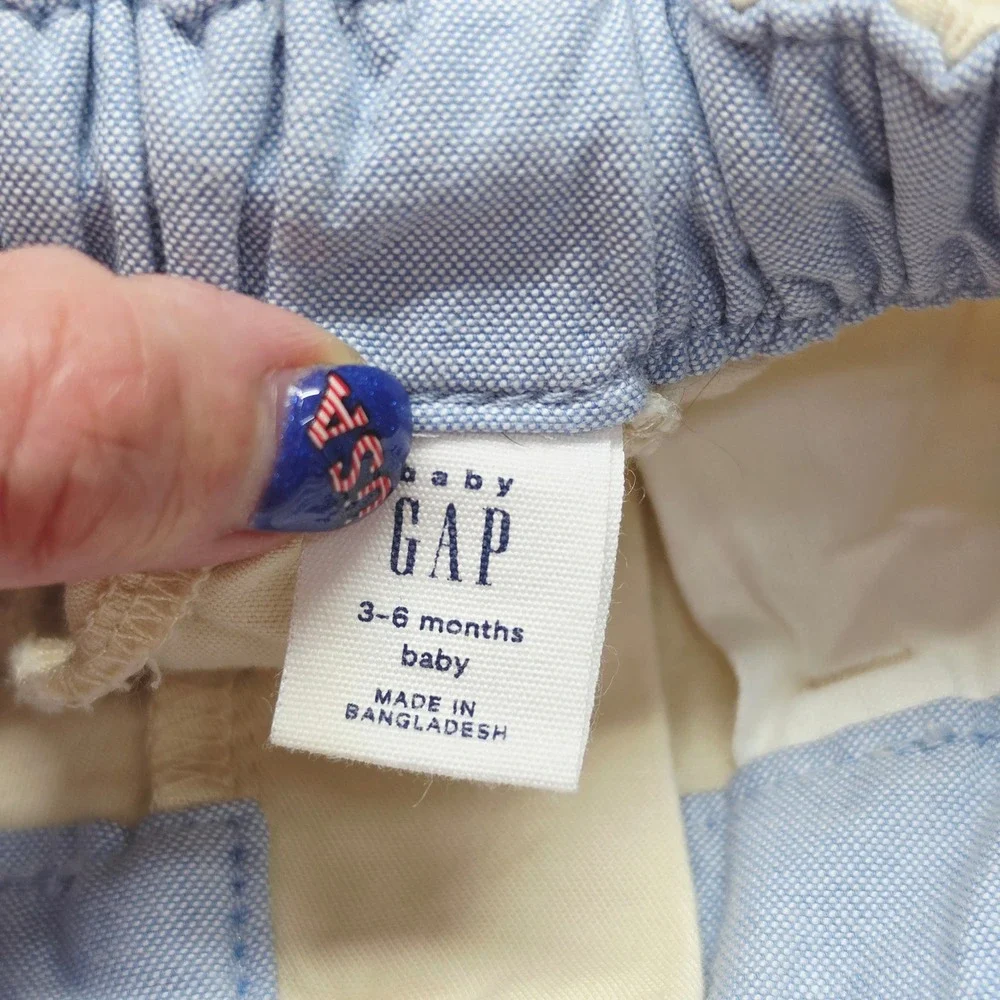 Baby Gap Bodysuit and Pants Set Baby 3-6 Months Multi Tan Plaid Bear